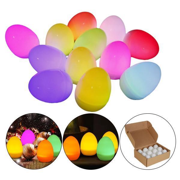 超歓迎 12xledグローイースターエッグイースターエッグハントゲーム誕生日の装飾キッズギフト7色 Materialworldblog Com