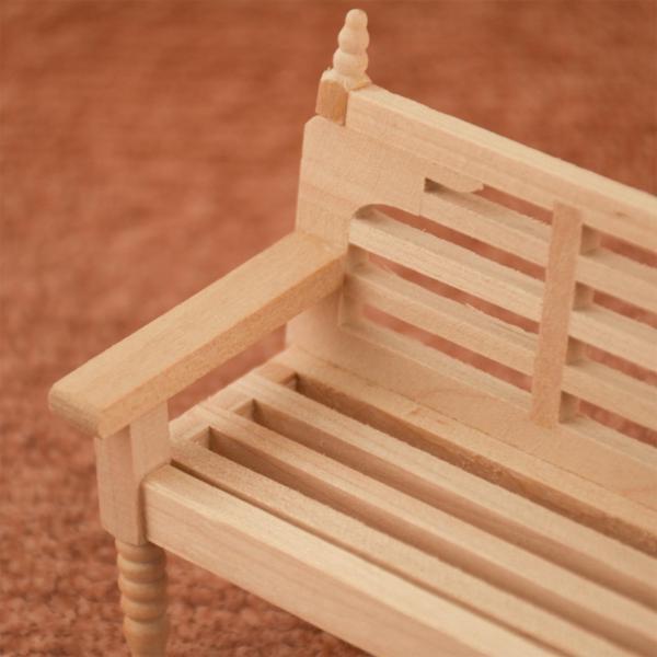手作りの1:12木製ミニチュアベンチアクセサリー家具ヤード装飾品 : STK
