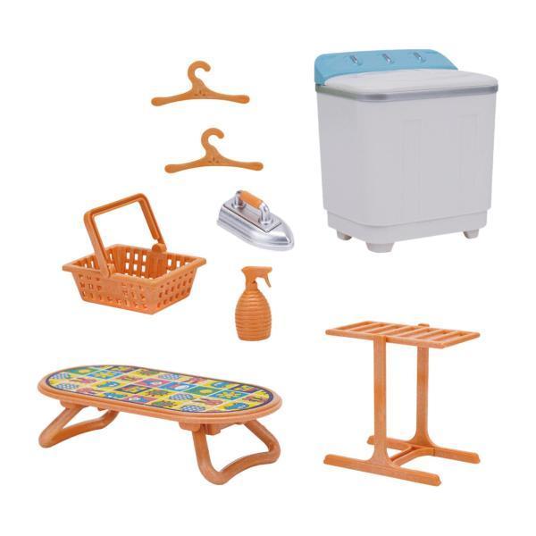 1/12スケールのミニランドリールームの家具は、知育おもちゃの遊びのふりをします｜stk-shop