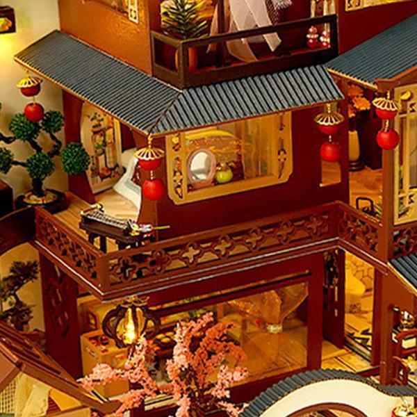 ご成約品です　イマジナリウム　大型　ドールハウス　家具は付属しません 女の子のための木製のミニチュアドールハウス、DIYビルディング