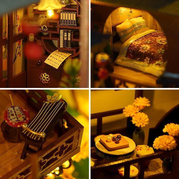 大人のための家具アートワークの家の装飾が付いている手作りのドールハウス組み立てキットの画像