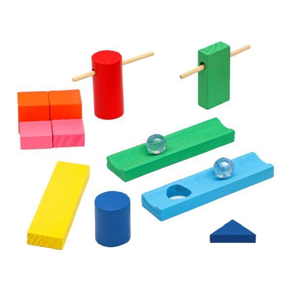 木製ビルディングブロックレーシングおもちゃゲーム教育プレイおもちゃ幼児9グループ｜stk-shop｜02