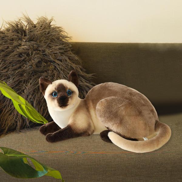 シミュレーションのシャム猫の動物のプラシ天の詰め物は誕生日のギフト