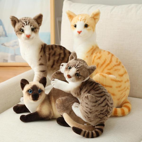 シミュレーションのシャム猫の動物のプラシ天の詰め物は誕生日のギフト