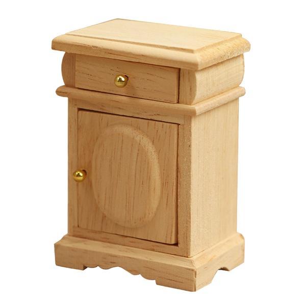 1: 12 ドールハウス ミニチュア家具 小さなミニ ベッドサイド テーブル 