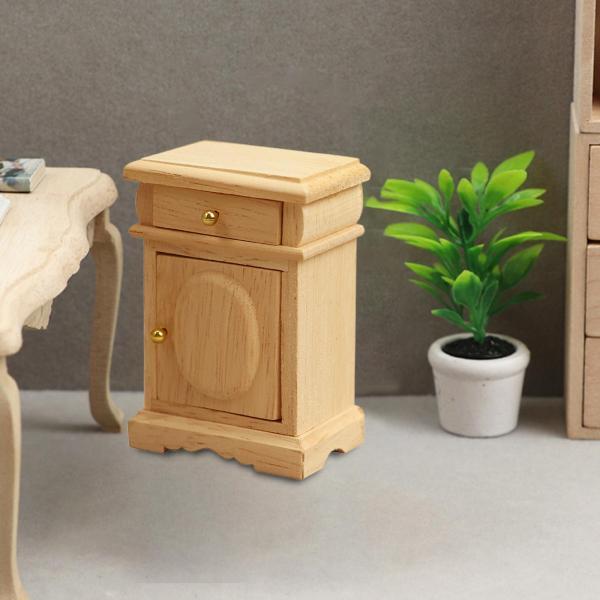 1: 12 ドールハウス ミニチュア家具 小さなミニ ベッドサイド テーブル 