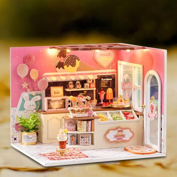 ドールハウスDIYキットミニチュア家具キットクリエイティブルーム子供