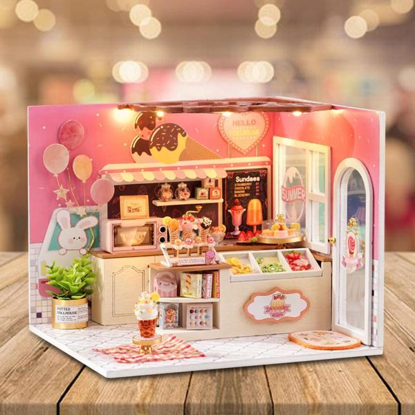 ドールハウスDIYキットミニチュア家具キットクリエイティブルーム子供