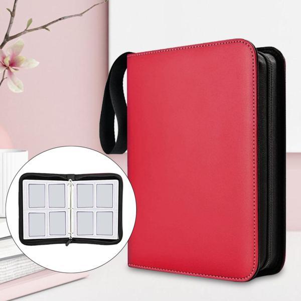 頑丈な 400 カード ポケット バインダー オーガナイザー ホルダー 名刺 ゲーム カード レッド 57071994STKショップ