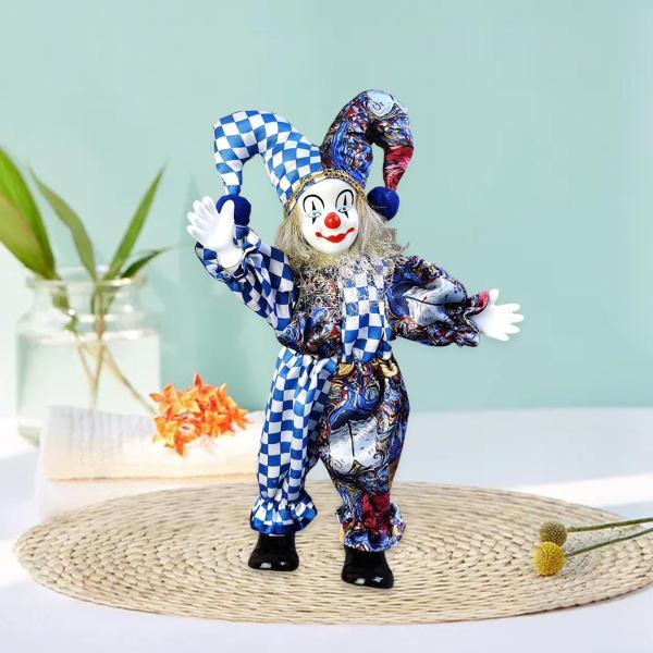 デスクトップの家の装飾のためのかわいいピエロの人形の飾り芸術工芸品