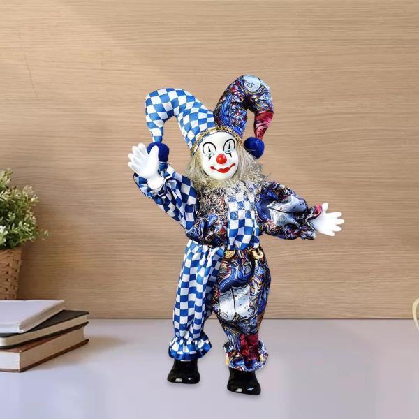 人形　ピエロ　彫像　オブジェ　置物　インテリア　工芸品　美術品　A1286 デスクトップの家の装飾のためのかわいいピエロの人形の飾り芸術工芸品