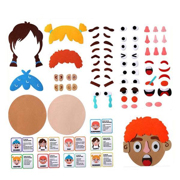 子供向けソーシャル感情学習ゲーム 顔ゲームおもちゃ 感情を表現し、面白い顔を作る ステッカーゲーム 幼児用 3歳以上の女の子｜stk-shop｜02