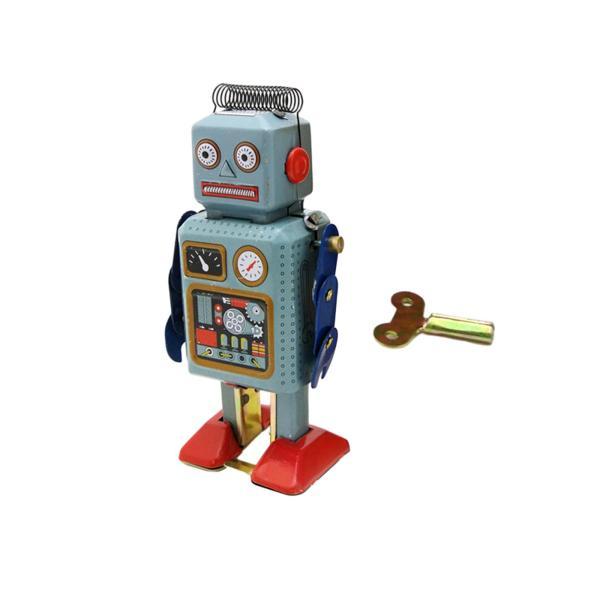 風上げブリキのおもちゃ 歩行ロボット レトロ ヴィンテージ 細工ブリキ