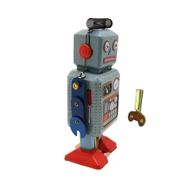 風上げブリキのおもちゃ 歩行ロボット レトロ ヴィンテージ 細工ブリキ