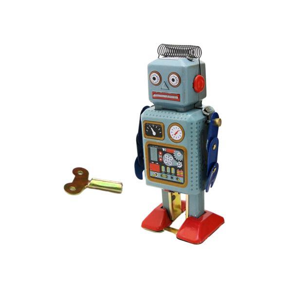 風上げブリキのおもちゃ 歩行ロボット レトロ ヴィンテージ 細工ブリキ