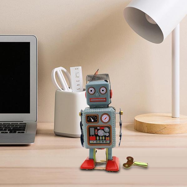 風上げブリキのおもちゃ 歩行ロボット レトロ ヴィンテージ 細工ブリキ