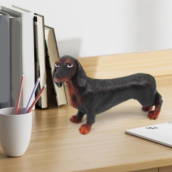 ダックスフント像犬像置物デスクトップ装飾ペット犬家具現代ダックスフントミニチュア置物寝室用｜stk-shop｜06