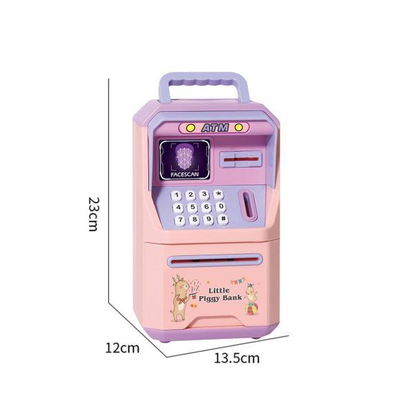 電子指紋 ATM 貯金箱パスワード ATM マシン子供用子供用ピンク｜stk-shop｜09
