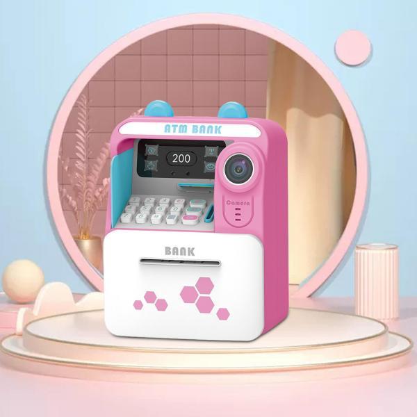ATM 貯金箱 初期開発 自動スクロール ATM マシン 男の子 女の子 子供用 ピンク｜stk-shop｜07