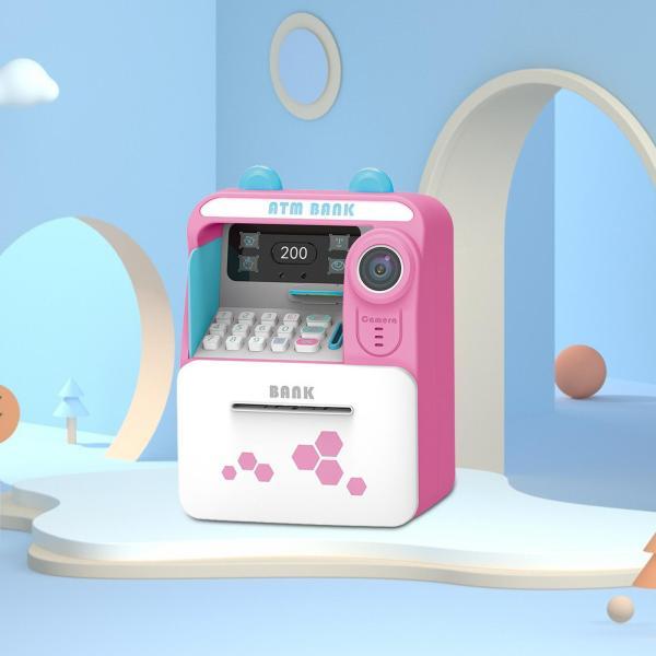 ATM 貯金箱 初期開発 自動スクロール ATM マシン 男の子 女の子 子供用 ピンク｜stk-shop｜08