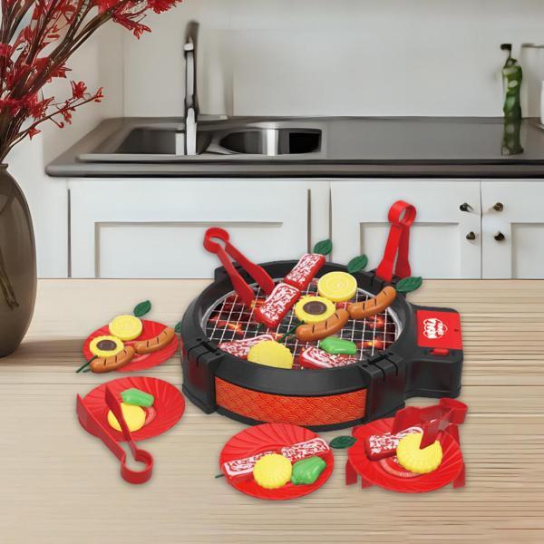 27x おもちゃのバーベキューグリルセット、リアルなサウンド付き