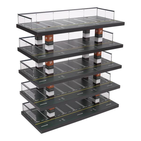 1/64 駐車場ディスプレイケース、ダイキャストカーガレージ、風景