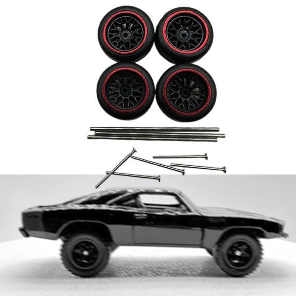 レッドスタイルC ラジコンカーのタイヤ RC ホイールとタイヤ セット 1/64 RC ツーリングカー タイヤ｜stk-shop｜06