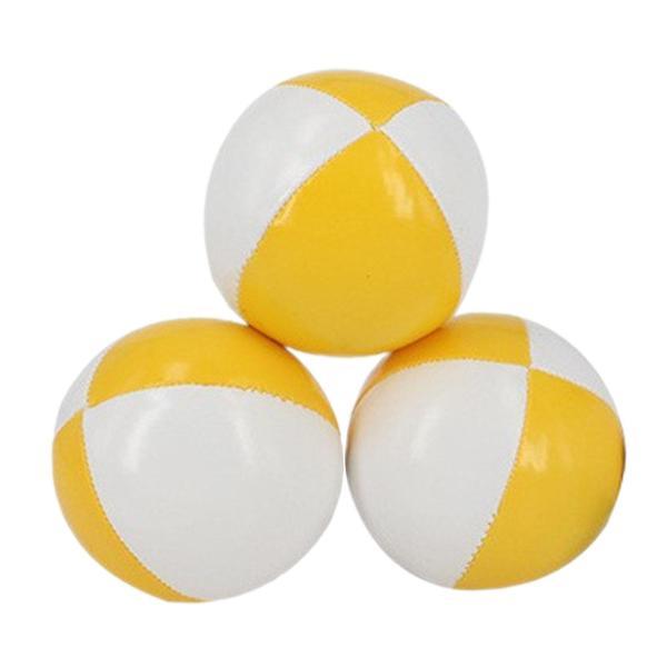 ピエロ ジャグリング ボール 3 個 握りやすいカラフルなトスボールおもちゃ ビーチ用 イエロー ホワイト｜stk-shop｜03