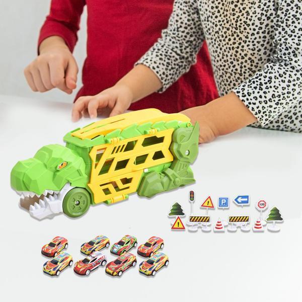 変形恐竜トラック ノベルティ 赤ちゃんの誕生日プレゼント 対象年齢 3歳 8台の車付き｜stk-shop｜07