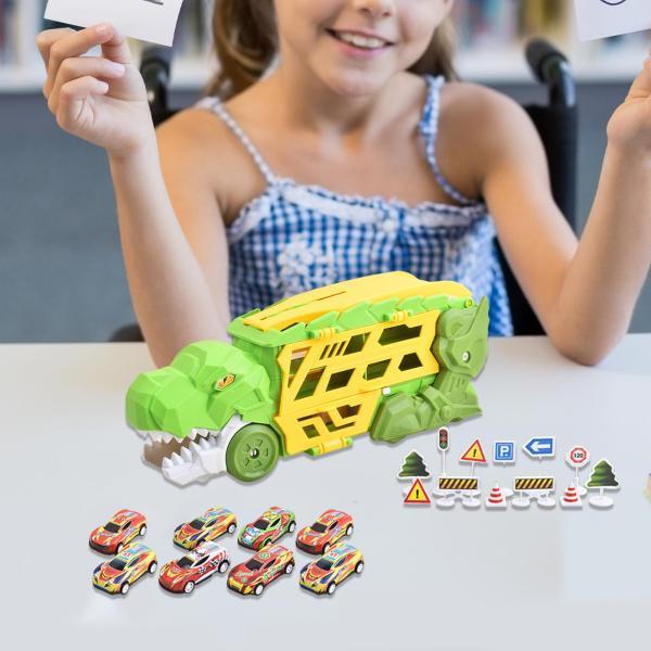 変形恐竜トラック ノベルティ 赤ちゃんの誕生日プレゼント 対象年齢 3歳 8台の車付き｜stk-shop｜09