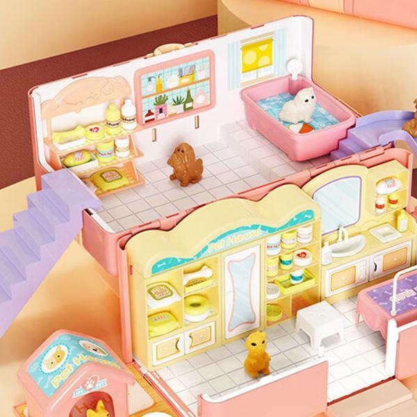 女の子用ドールハウスおもちゃプレイセット プレイハウス