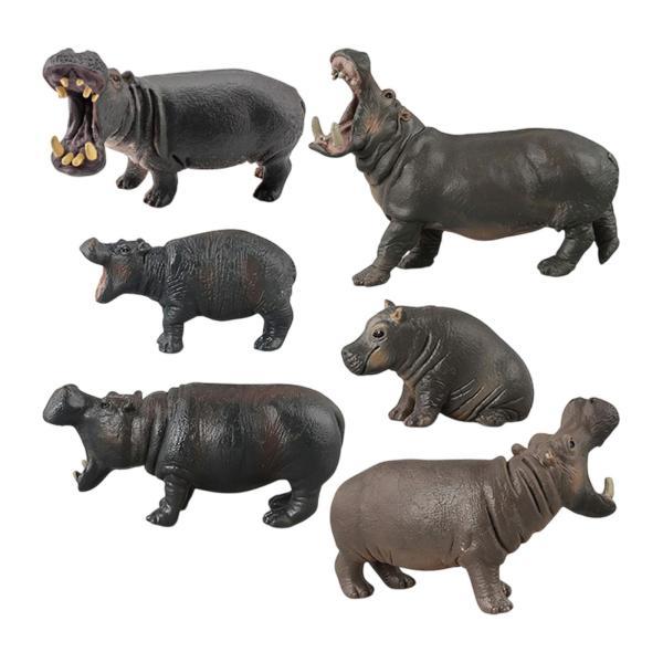 カバフィギュア 6 個 シミュレーション動物プレイセット 動物の