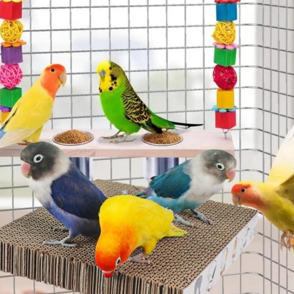 オウムケージ 段ボール プラットフォーム 鳥のおもちゃ セキセイインコ