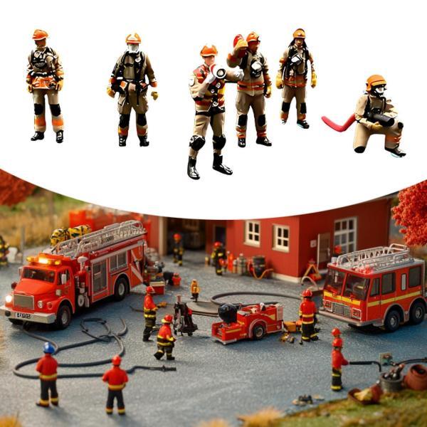 ミニチュア 1:64 消防士フィギュア リアル 写真撮影用小道具 DIY