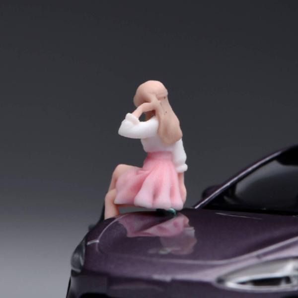 1/64スケールフィギュア 3Dプリント 座った少女フィギュア コンパクト
