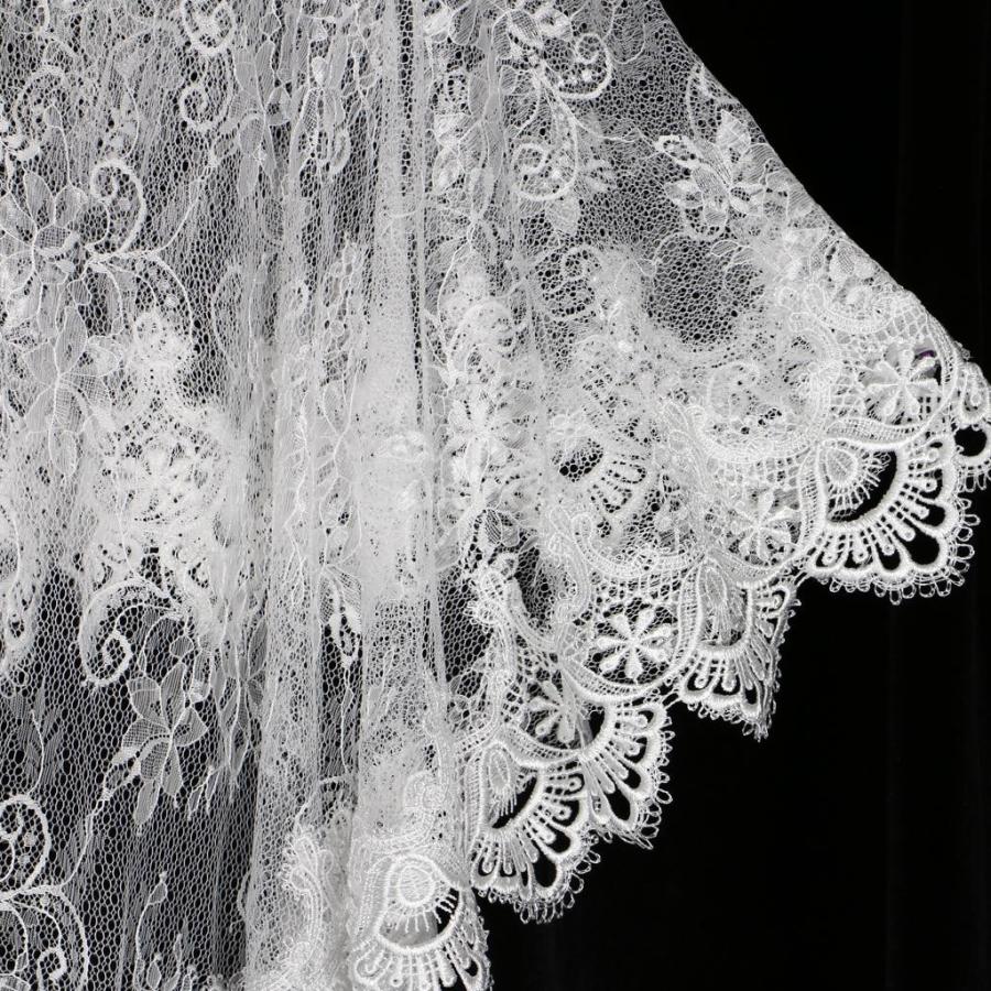 ホワイト レース ブライダルショール ホワイト ブライダル ショール レース ストール ケープ : STK