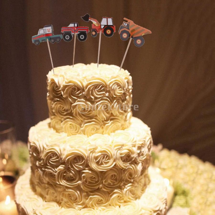 ケーキトッパー キッズ パーティー カップケーキ 装飾 カップケーキトッピング トラック形 トラクターカー形 約24個 Stkショップ 通販 Yahoo ショッピング