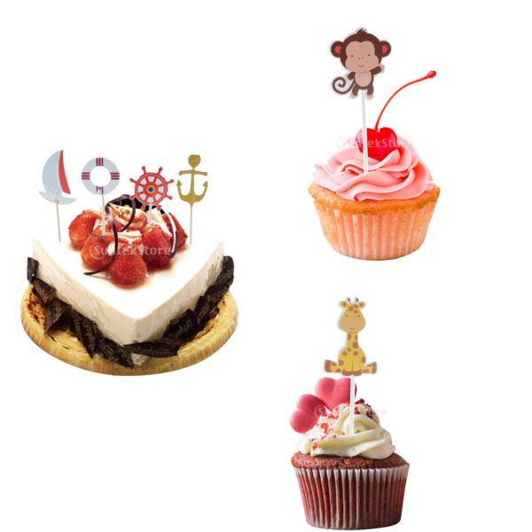 24x キュート 動物 キリンデザイン ケーキ カップケーキトッピング ピック 子供 誕生日パーティー 装飾｜stk-shop｜10