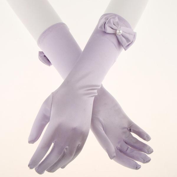 レディースサテンの結婚式の真珠の手袋結婚式の花嫁パーティーの衣装ライト紫｜stk-shop｜03