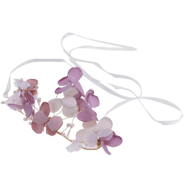 韓国の真珠の花のヘアバンドの飾り結婚式のブライダルヘアアクセサリーゴールド｜stk-shop｜03