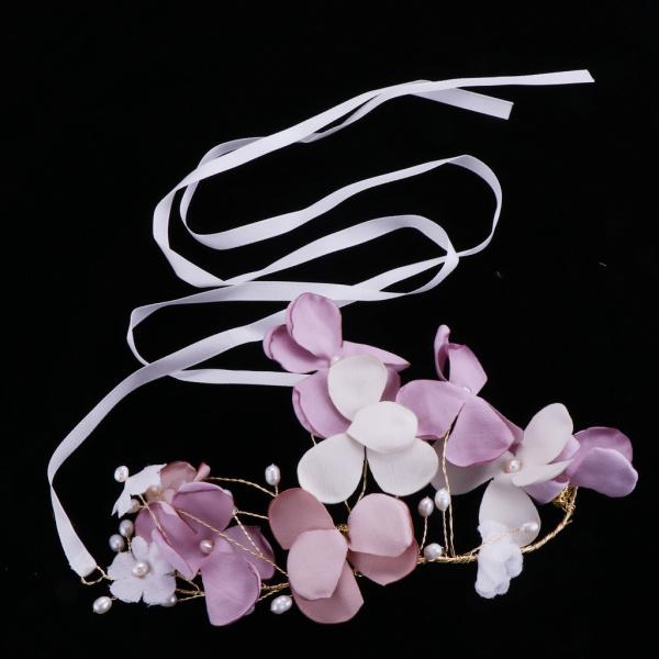韓国の真珠の花のヘアバンドの飾り結婚式のブライダルヘアアクセサリーゴールド｜stk-shop｜04