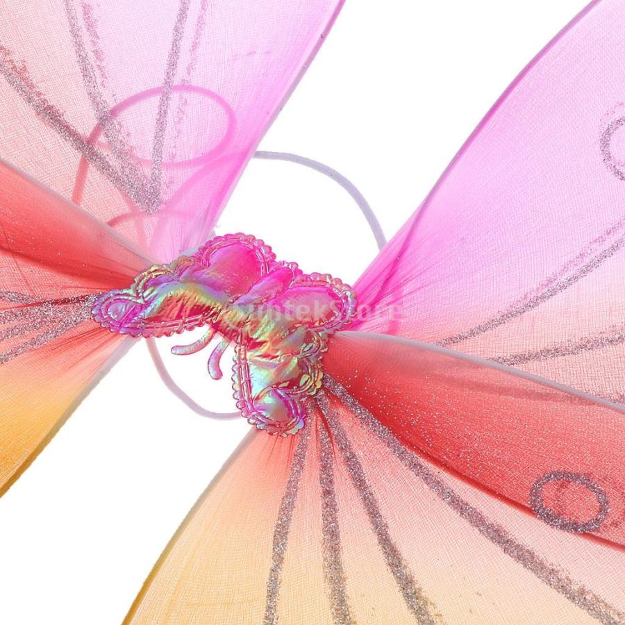 バタフライ ウイング 蝶の翼 コスチューム 可愛い 付与 舞台道具 虹色 女の子