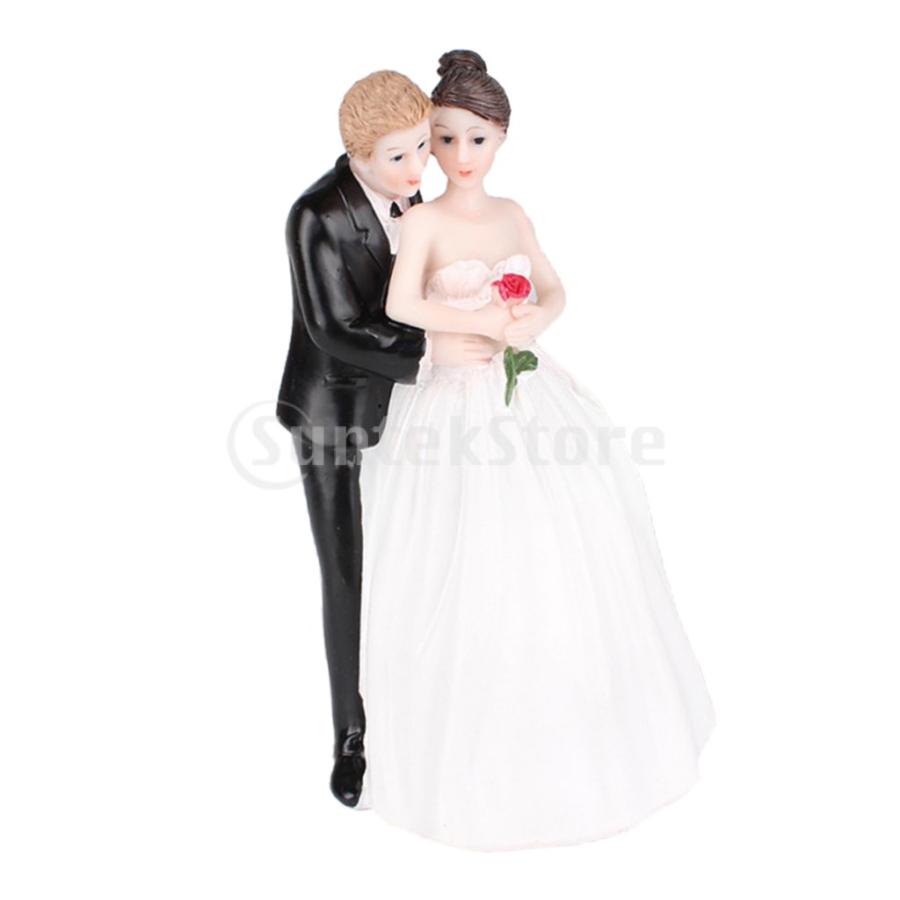 ケーキトッパー 結婚式 ウエディングケーキ カップル 樹脂人形 置物