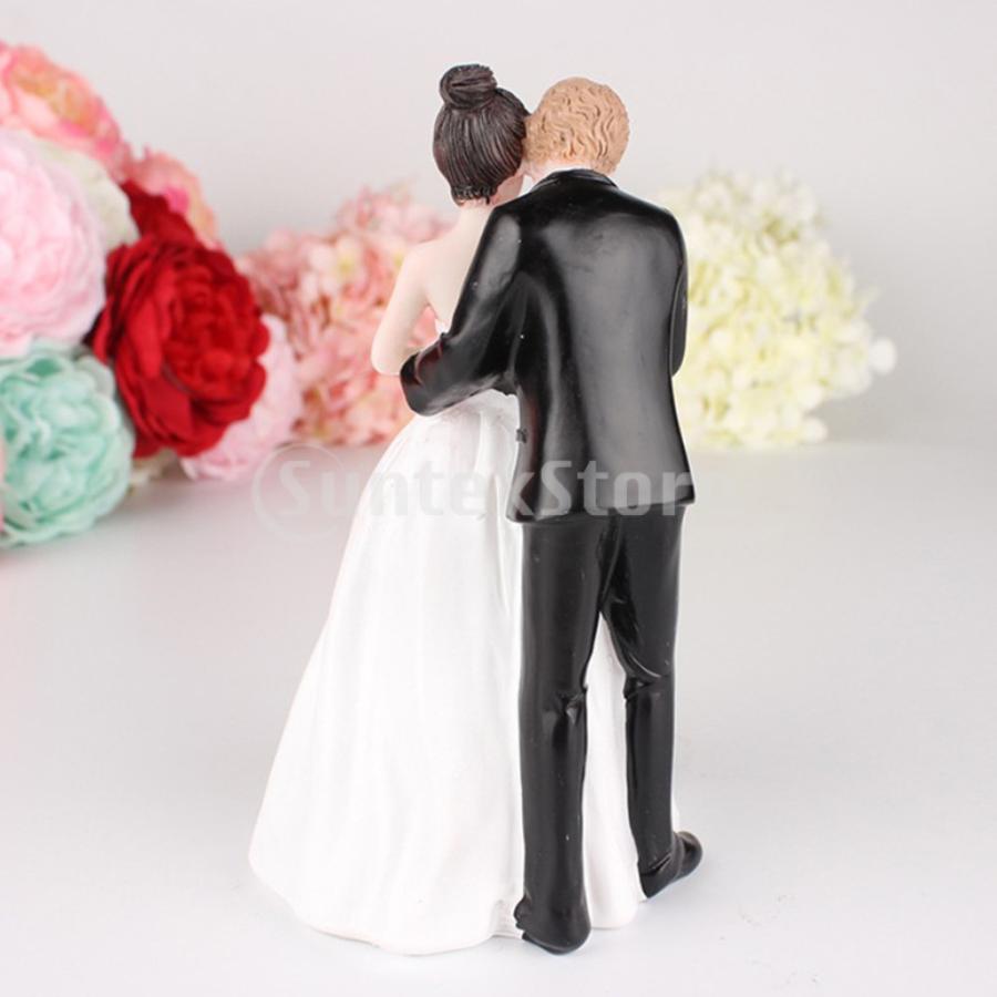 ケーキトッパー 結婚式 ウエディングケーキ カップル 樹脂人形 置物