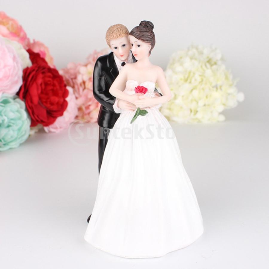 ケーキトッパー 結婚式 ウエディングケーキ カップル 樹脂人形 置物