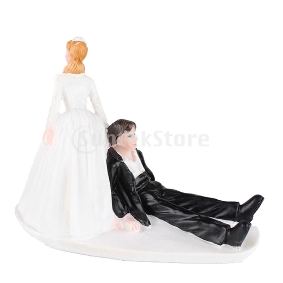 面白い結婚式消極的な新郎樹脂の置物ケーキスタンドトッパーアクセサリー｜stk-shop｜02
