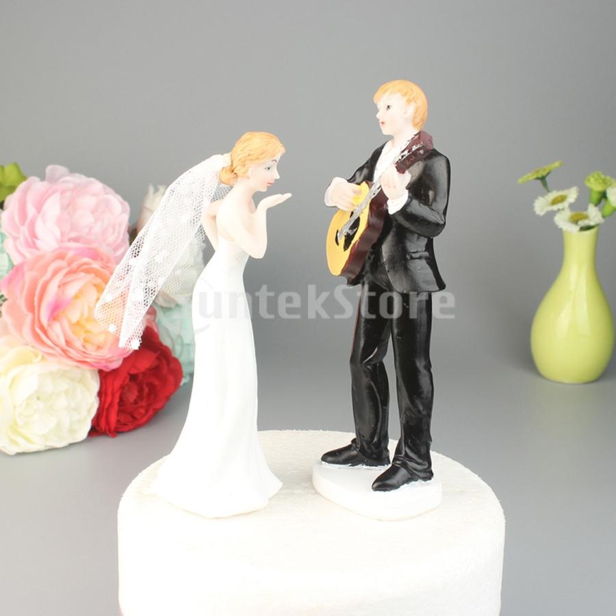 結婚式の新郎花嫁ギターケーキトッパー樹脂カップル置物装飾 Stkショップ 通販 Yahoo ショッピング