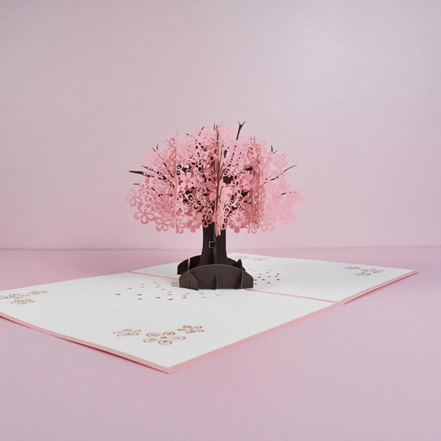 3Dサンキューカード 3Dポップアップカード 桜 結婚式 招待状カード バレンタイングリーティングカード  はがき ギフトカード 母の日ギフト 誕生｜stk-shop｜06