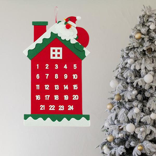 クリスマスハウスのための24個のポケット再利用可能なペンダントを備えたカウントダウンカレンダーの装飾｜stk-shop｜05
