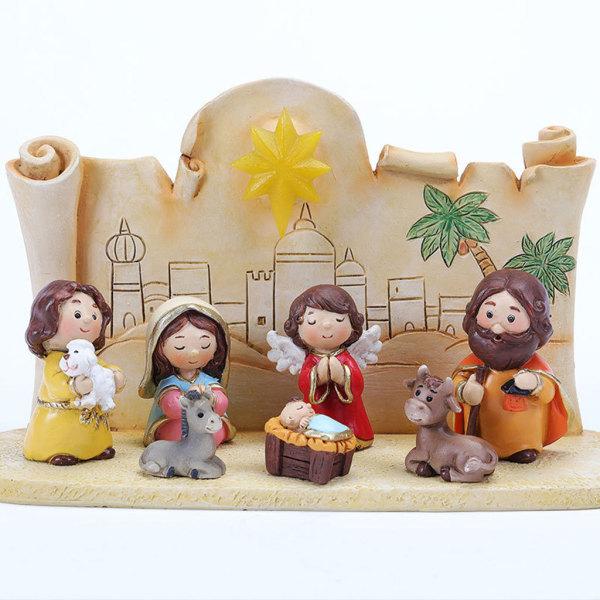 聖なるキリスト降誕のシーンセットクリスマス卓上飾りギフトマルチカラーベース付き｜stk-shop｜09